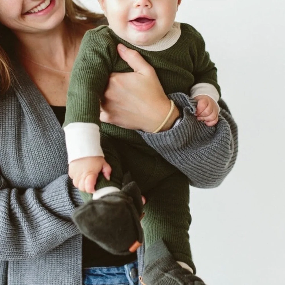 Goumi Bamboo Thermal Bodysuit and Pants Set - Pine - Size 6-12M - Picture 3 of 5